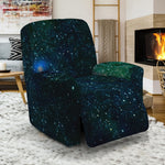 Dark Green Galaxy Space Print Recliner Slipcover