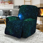 Dark Green Galaxy Space Print Recliner Slipcover