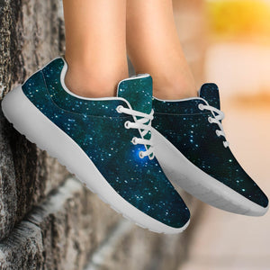 Dark Green Galaxy Space Print Sport Shoes GearFrost