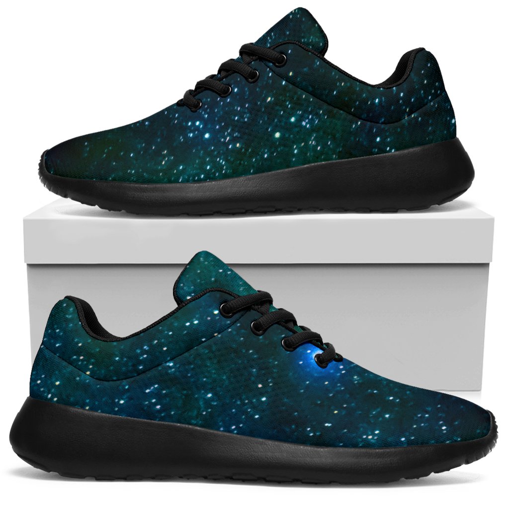 Dark Green Galaxy Space Print Sport Shoes GearFrost