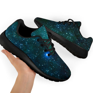 Dark Green Galaxy Space Print Sport Shoes GearFrost