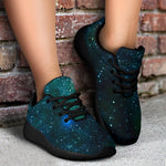 Dark Green Galaxy Space Print Sport Shoes GearFrost