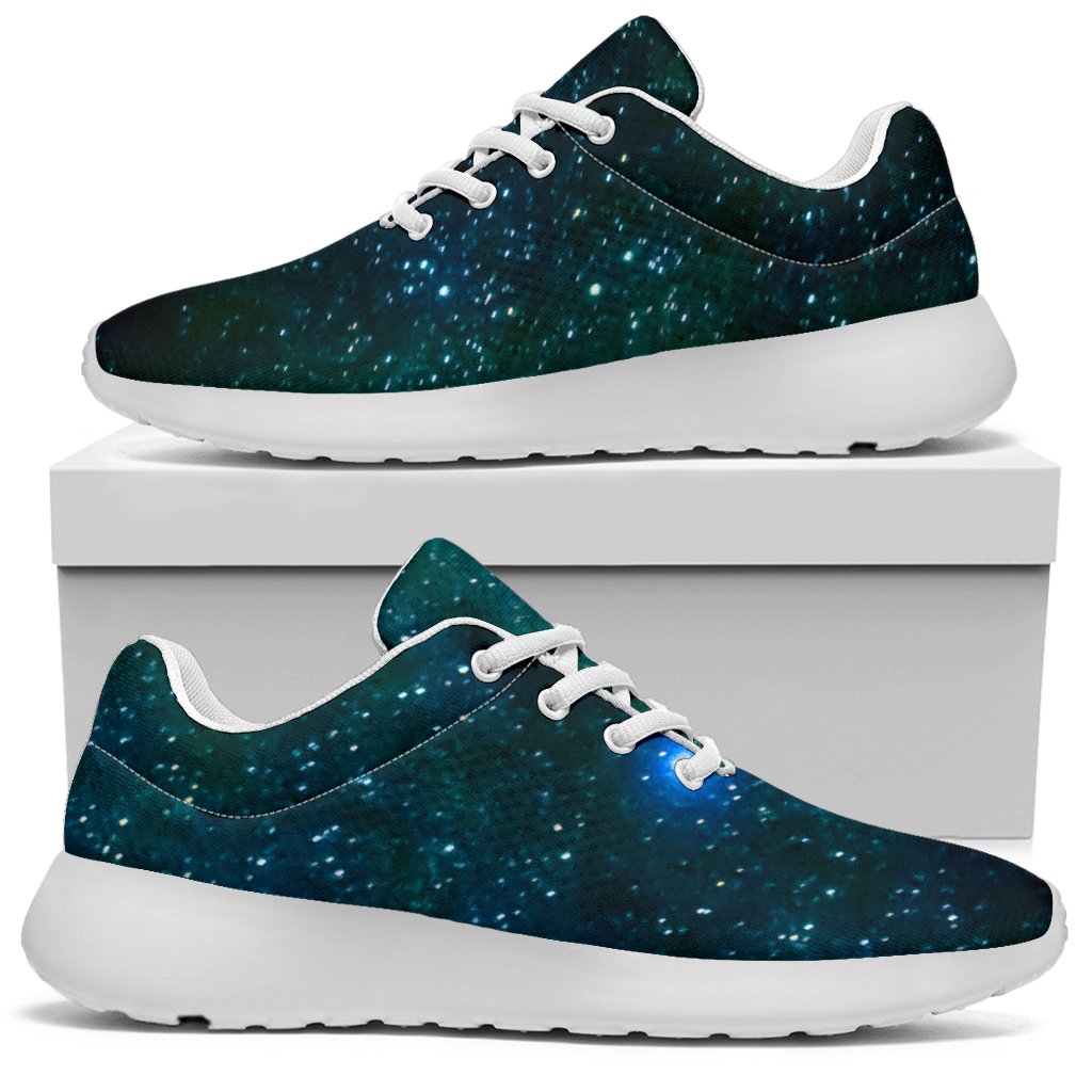 Dark Green Galaxy Space Print Sport Shoes GearFrost