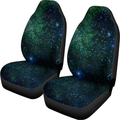 Dark Green Galaxy Space Print Universal Fit Car Seat Covers