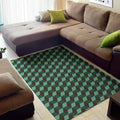 Dark Green Geometric Cube Pattern Print Floor Mat