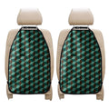 Dark Green Geometric Cube Pattern Print Car Seat Organizers