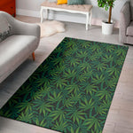 Dark Green Hemp Pattern Print Area Rug