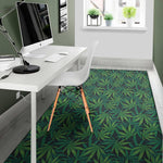 Dark Green Hemp Pattern Print Area Rug