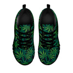 Dark Green Hemp Pattern Print Black Sneakers