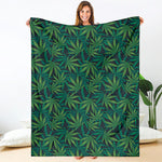 Dark Green Hemp Pattern Print Blanket