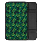Dark Green Hemp Pattern Print Car Center Console Cover