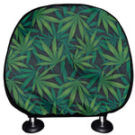 Dark Green Hemp Pattern Print Car Headrest Covers