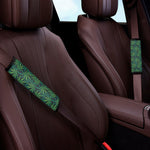 Dark Green Hemp Pattern Print Car Seat Belt Covers