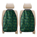 Dark Green Hemp Pattern Print Car Seat Organizers