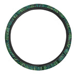 Dark Green Hemp Pattern Print Car Steering Wheel Cover