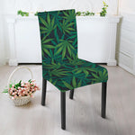 Dark Green Hemp Pattern Print Dining Chair Slipcover