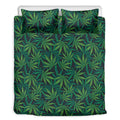 Dark Green Hemp Pattern Print Duvet Cover Bedding Set