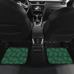 Dark Green Hemp Pattern Print Front and Back Car Floor Mats