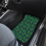 Dark Green Hemp Pattern Print Front and Back Car Floor Mats