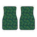 Dark Green Hemp Pattern Print Front Car Floor Mats