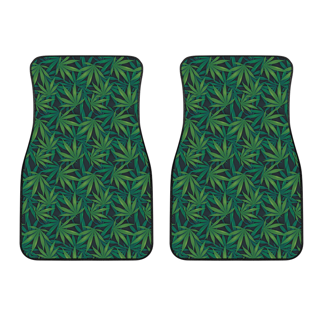 Dark Green Hemp Pattern Print Front Car Floor Mats