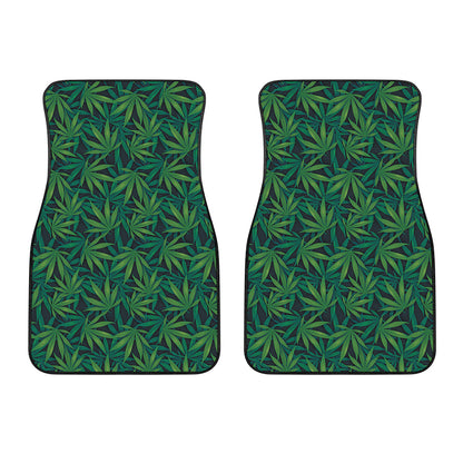 Dark Green Hemp Pattern Print Front Car Floor Mats