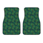 Dark Green Hemp Pattern Print Front Car Floor Mats