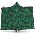 Dark Green Hemp Pattern Print Hooded Blanket