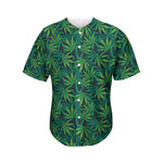 Dark Green Hemp Pattern Print Men's Baseball Jersey
