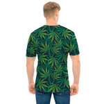 Dark Green Hemp Pattern Print Men's T-Shirt