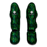 Dark Green Hemp Pattern Print Muay Thai Shin Guard