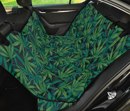 Dark Green Hemp Pattern Print Pet Car Back Seat Cover