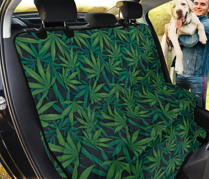 Dark Green Hemp Pattern Print Pet Car Back Seat Cover