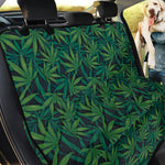 Dark Green Hemp Pattern Print Pet Car Back Seat Cover