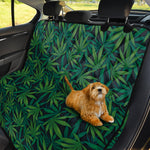 Dark Green Hemp Pattern Print Pet Car Back Seat Cover