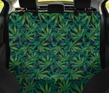 Dark Green Hemp Pattern Print Pet Car Back Seat Cover