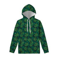 Dark Green Hemp Pattern Print Pullover Hoodie