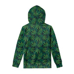 Dark Green Hemp Pattern Print Pullover Hoodie