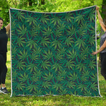 Dark Green Hemp Pattern Print Quilt
