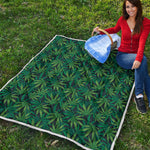 Dark Green Hemp Pattern Print Quilt