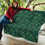 Dark Green Hemp Pattern Print Quilt