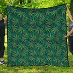 Dark Green Hemp Pattern Print Quilt