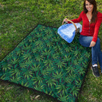 Dark Green Hemp Pattern Print Quilt