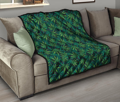 Dark Green Hemp Pattern Print Quilt