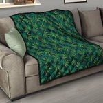 Dark Green Hemp Pattern Print Quilt