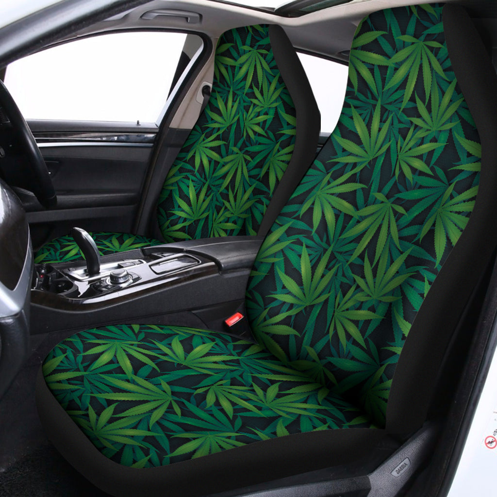 Dark Green Hemp Pattern Print Universal Fit Car Seat Covers