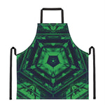 Dark Green Kaleidoscope Print Apron