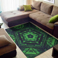 Dark Green Kaleidoscope Print Floor Mat