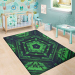 Dark Green Kaleidoscope Print Area Rug
