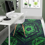 Dark Green Kaleidoscope Print Area Rug